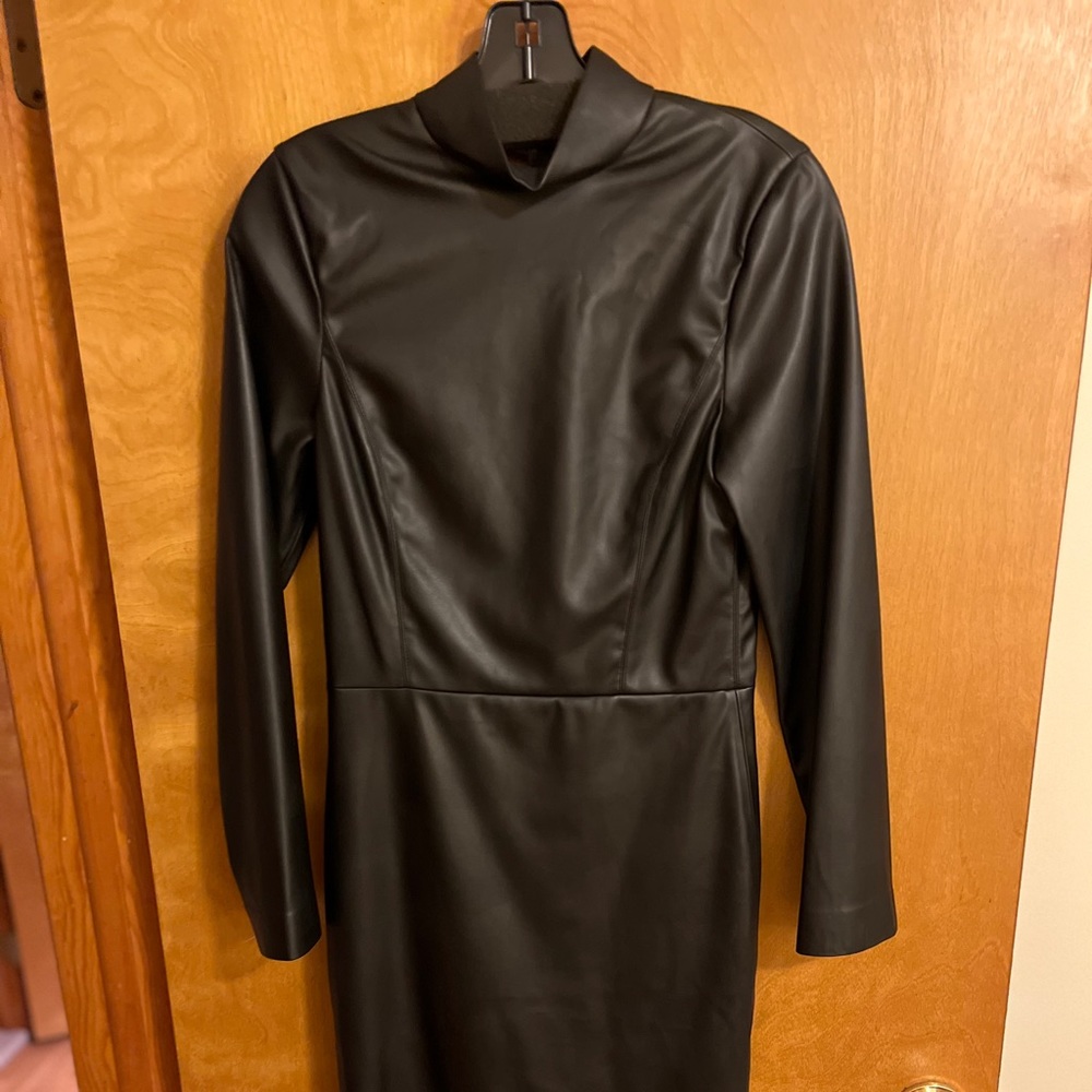 Faux Leather Alice + Olivia open back dress